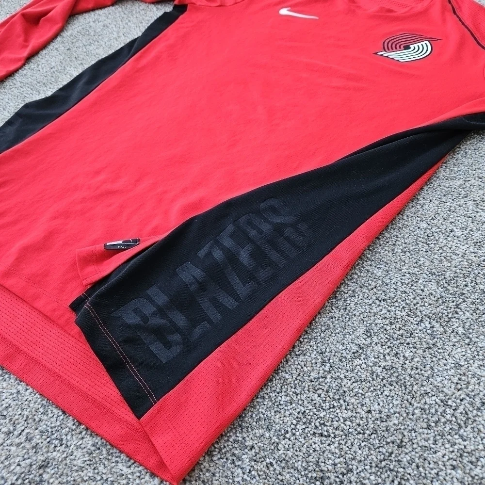 Nike Portland Trail Blazers Red Elite Shooter Performance Long Sleeve TShirt XLT
